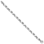 14k White Gold 6.6mm Hand-polished Fancy Link Bracelet