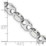 14k White Gold 7.2mm Hand-polished Fancy Link Chain