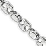 14k White Gold 7.2mm Hand-polished Fancy Link Chain