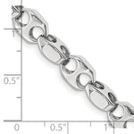 14k White Gold 7.2mm Hand-polished Fancy Link Chain