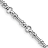 14k White Gold 3.5mm Hand-polished Fancy Link Chain