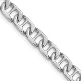 14k White Gold 6.5mm Hand-polished Fancy Anchor Link Chain
