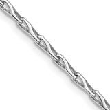 14K White Gold 2.75mm Hand-polished Fancy Link Chain