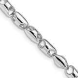 14k White Gold 4.1mm Polished Fancy Link Bracelet