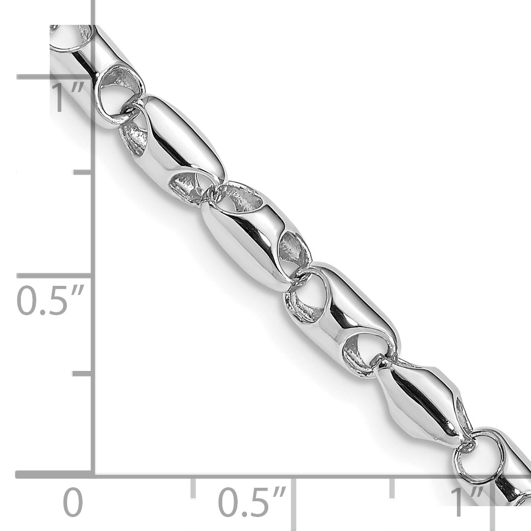14k White Gold 4.1mm Polished Fancy Link Bracelet