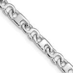 14k White Gold Hand Polished 4.4mm Fancy Link Chain