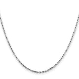 14k White Gold 1.8mm D/C Milano Rope Chain