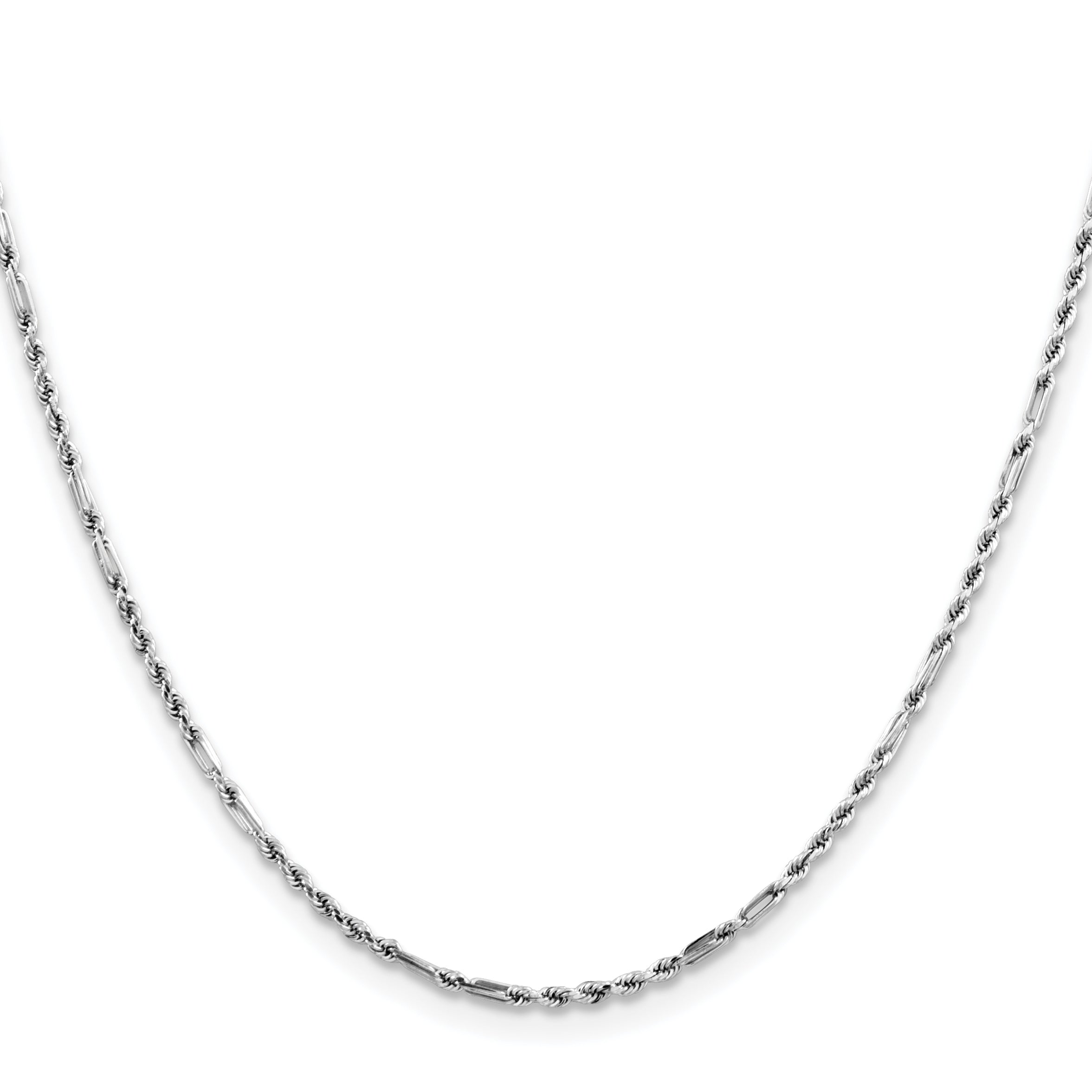 14k White Gold 1.8mm D/C Milano Rope Chain