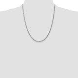 14k White Gold 2.5mm D/C Milano Rope Chain