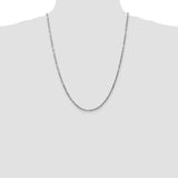 14k White Gold 2.5mm D/C Milano Rope Chain