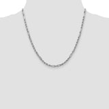 14k White Gold 3.0mm D/C Milano Rope Chain