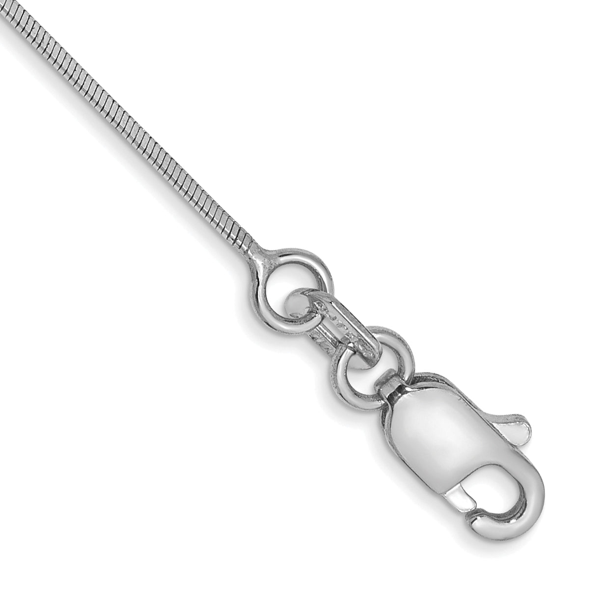 14k White Gold .6mm Octagonal Snake Chain