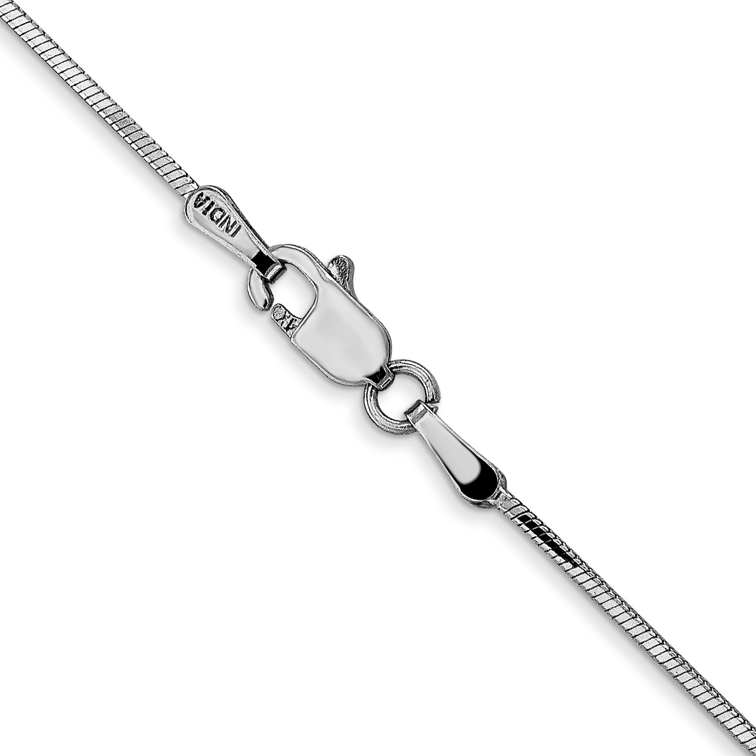 14k White Gold .9 mm Octagonal Snake Chain