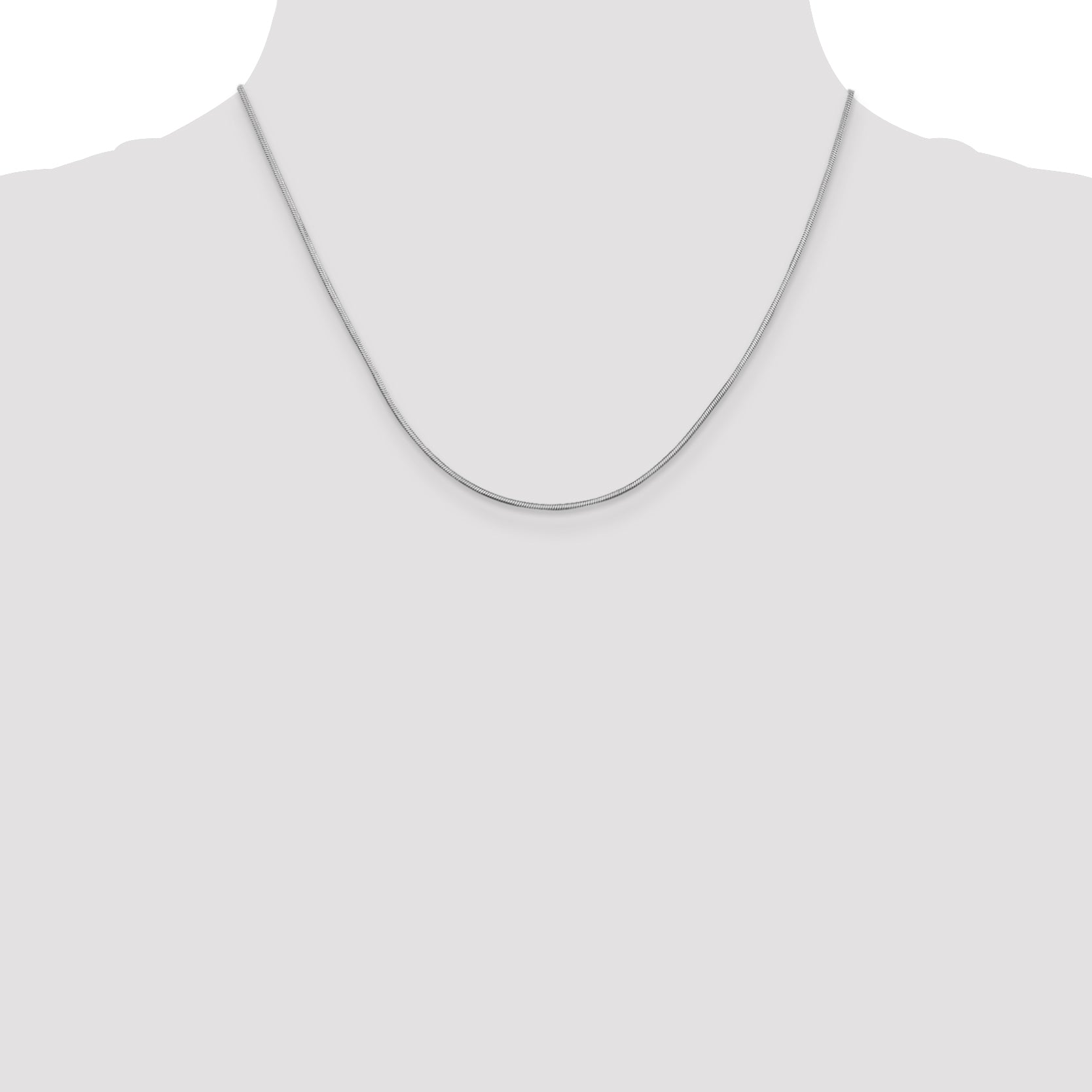 14k White Gold 1mm Octagonal Snake Chain