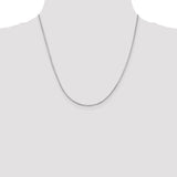 14k White Gold 1mm Octagonal Snake Chain