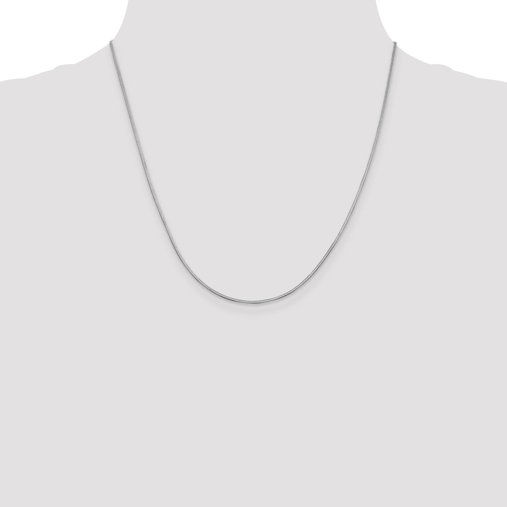 14k White Gold 1mm Octagonal Snake Chain