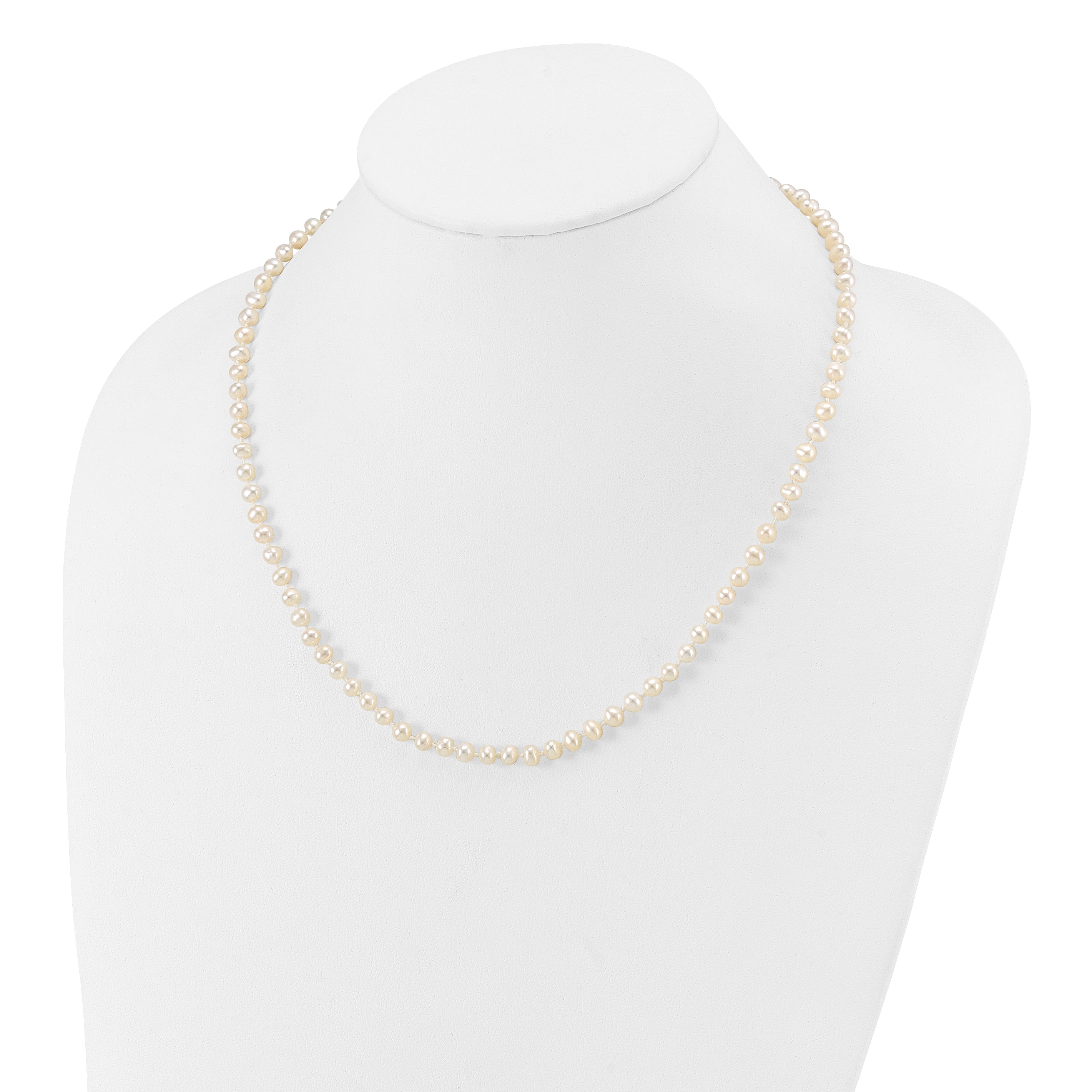 14k 4-5mm White Near Round Freshwater Cultured Pearl Necklace