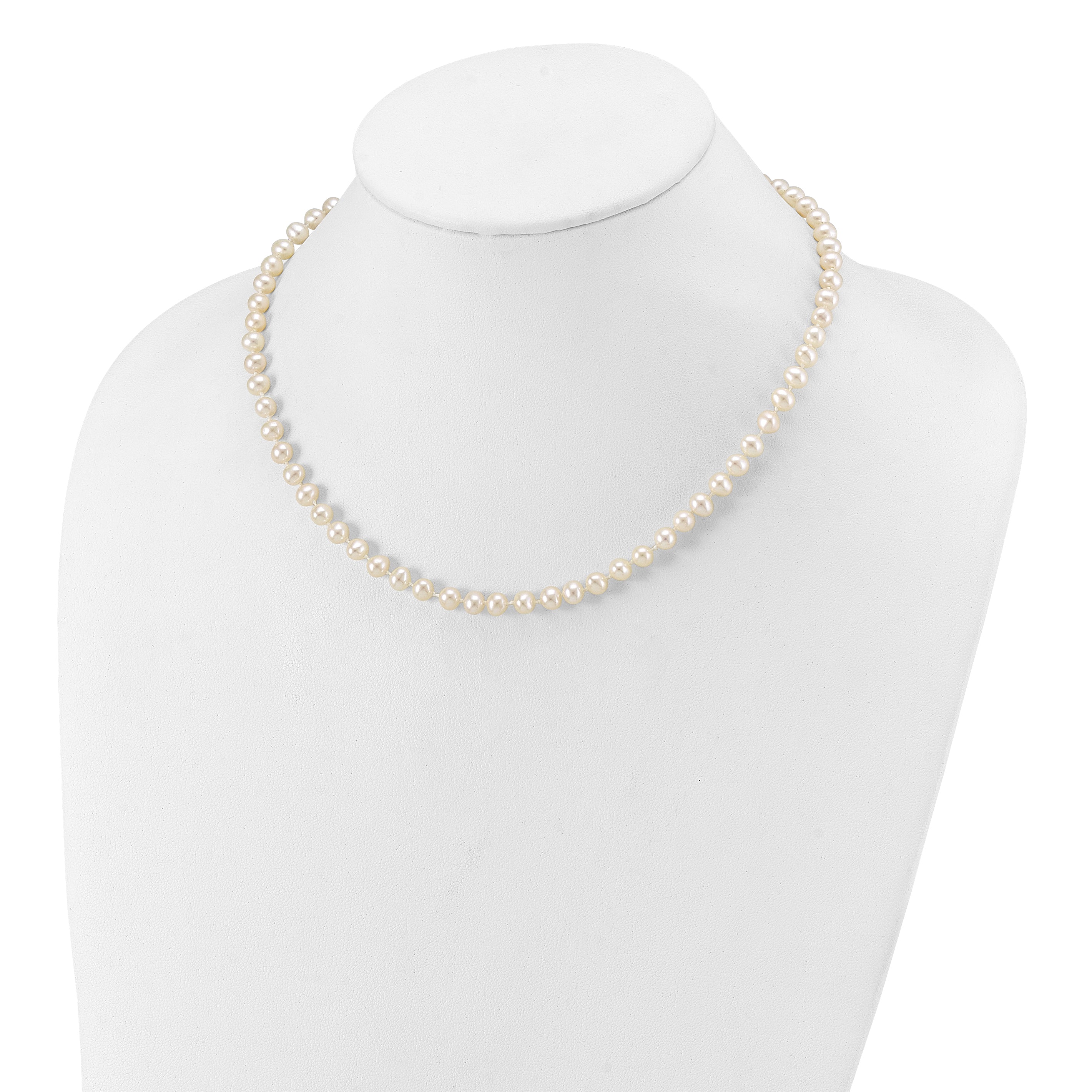 14k 5-6mm White Near Round Freshwater Cultured Pearl Necklace