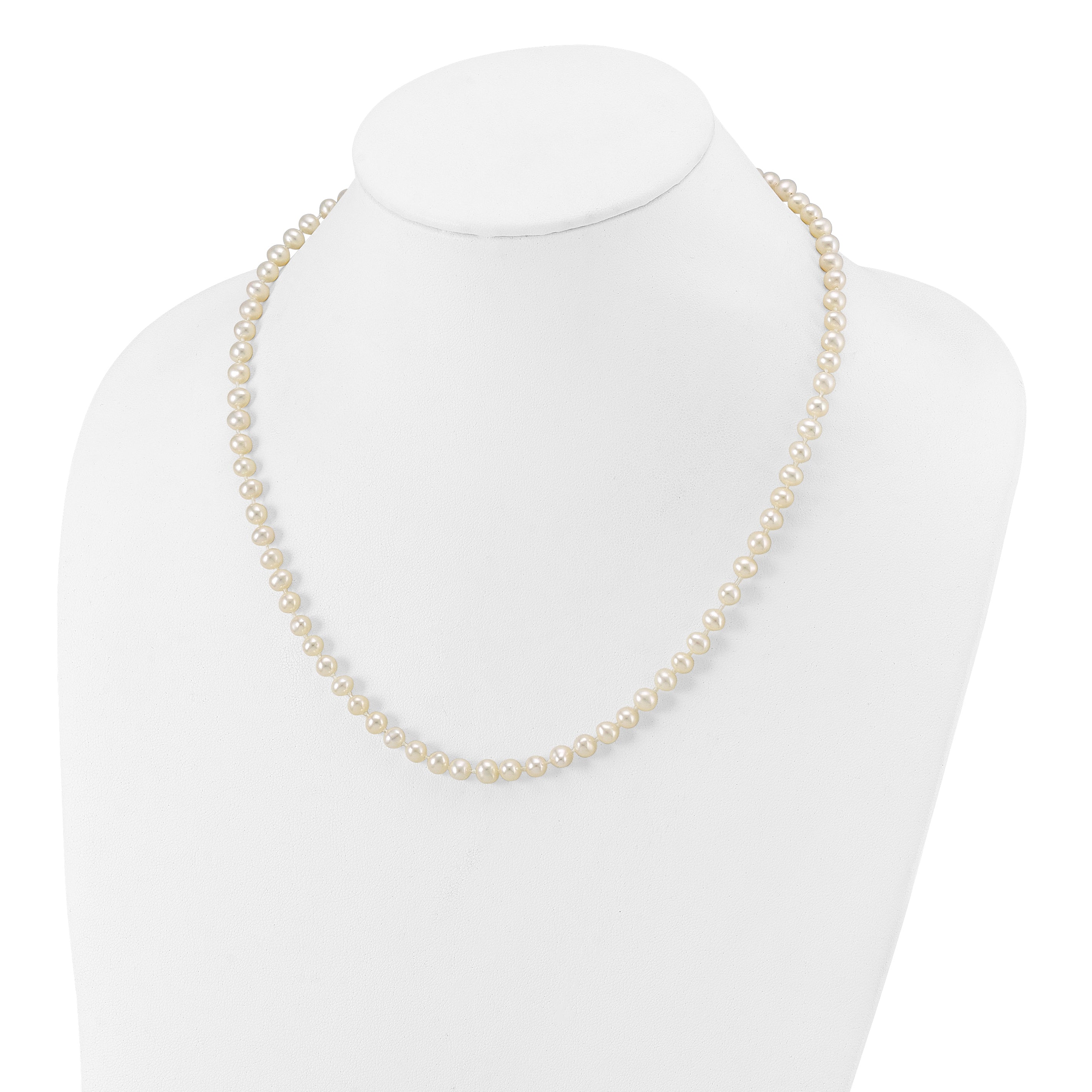 14k 5-6mm White Near Round Freshwater Cultured Pearl Necklace