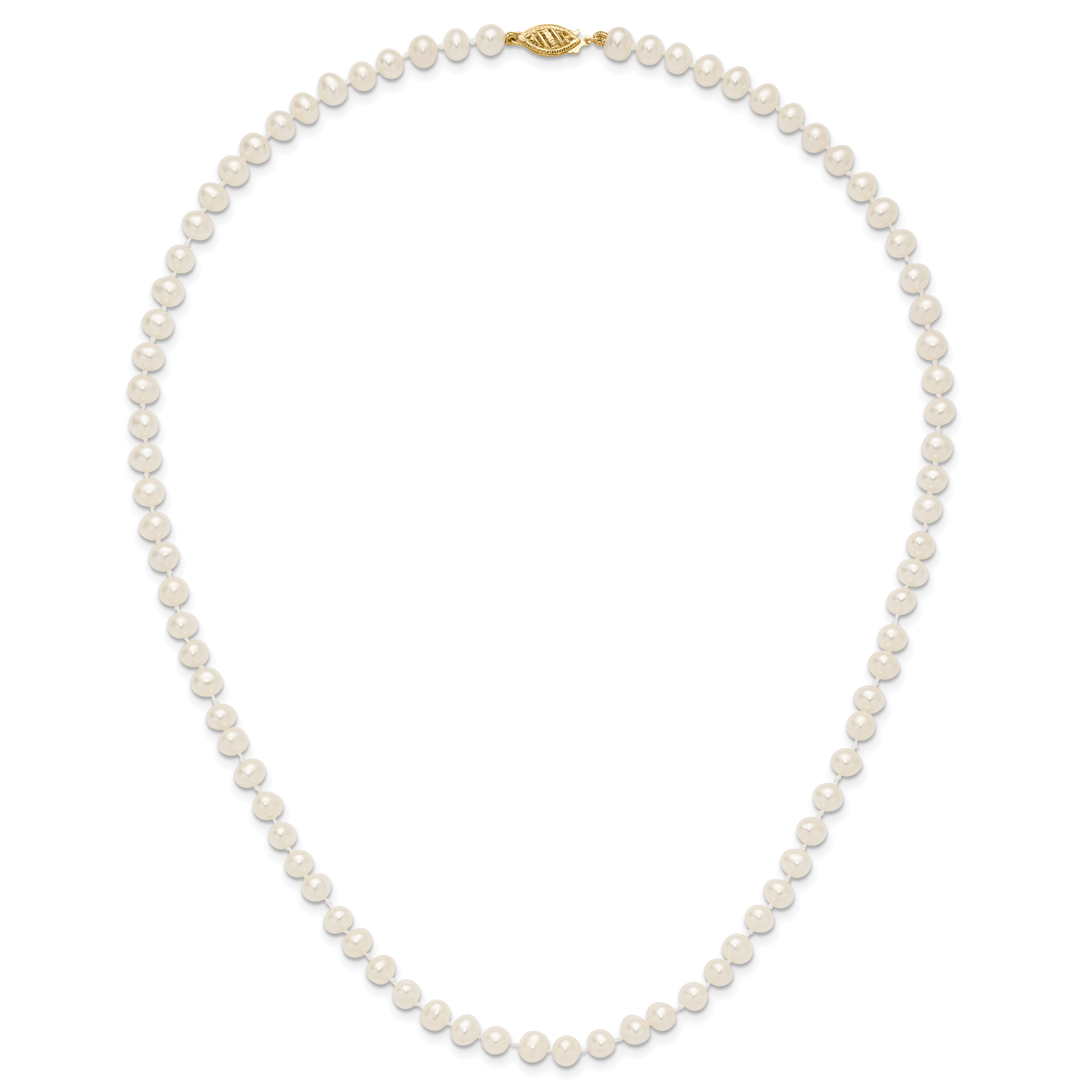 14k 5-6mm White Near Round Freshwater Cultured Pearl Necklace