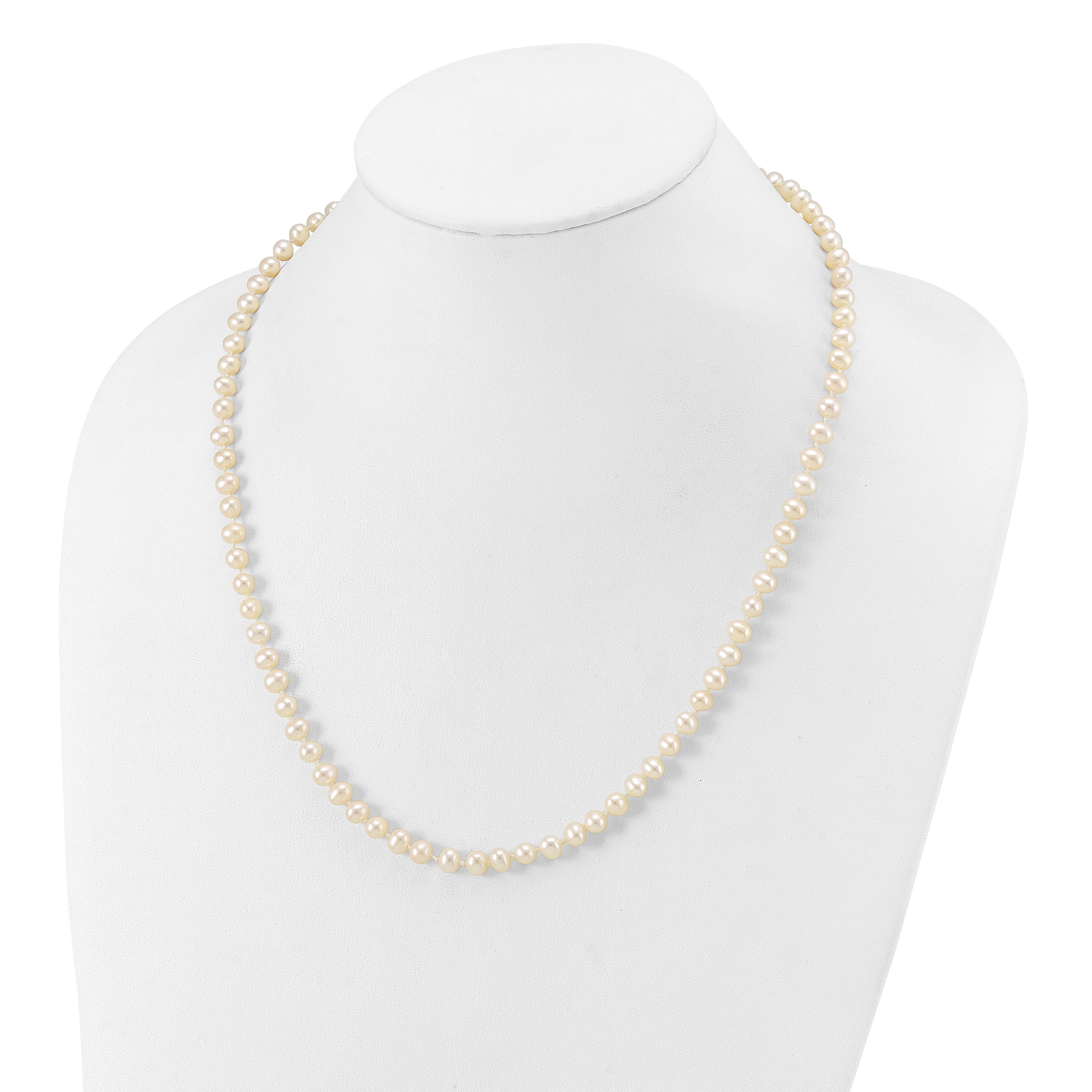 14k 5-6mm White Near Round Freshwater Cultured Pearl Necklace