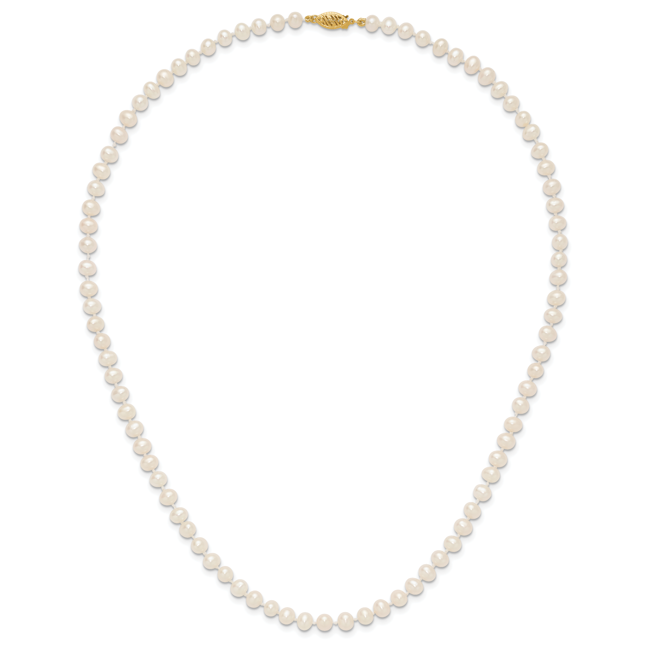 14k 5-6mm White Near Round Freshwater Cultured Pearl Necklace