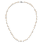14k WG 5-6mm White Near Round Freshwater Cultured Pearl Necklace
