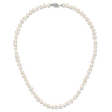 14k WG 5-6mm White Near Round Freshwater Cultured Pearl Necklace