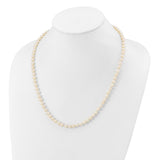 14k WG 5-6mm White Near Round Freshwater Cultured Pearl Necklace