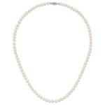 14k WG 5-6mm White Near Round Freshwater Cultured Pearl Necklace