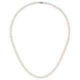 14k WG 5-6mm White Near Round Freshwater Cultured Pearl Necklace