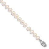 14k WG 5-6mm Near Rnd Wht Freshwater Cultured Pearl 7.5in Bracelet