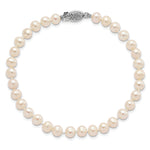 14k WG 5-6mm Near Rnd Wht Freshwater Cultured Pearl 7.5in Bracelet