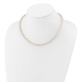 14k 6-7mm White Near Round Freshwater Cultured Pearl Necklace