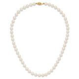 14k 6-7mm White Near Round Freshwater Cultured Pearl Necklace