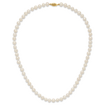 14k 6-7mm White Near Round Freshwater Cultured Pearl Necklace