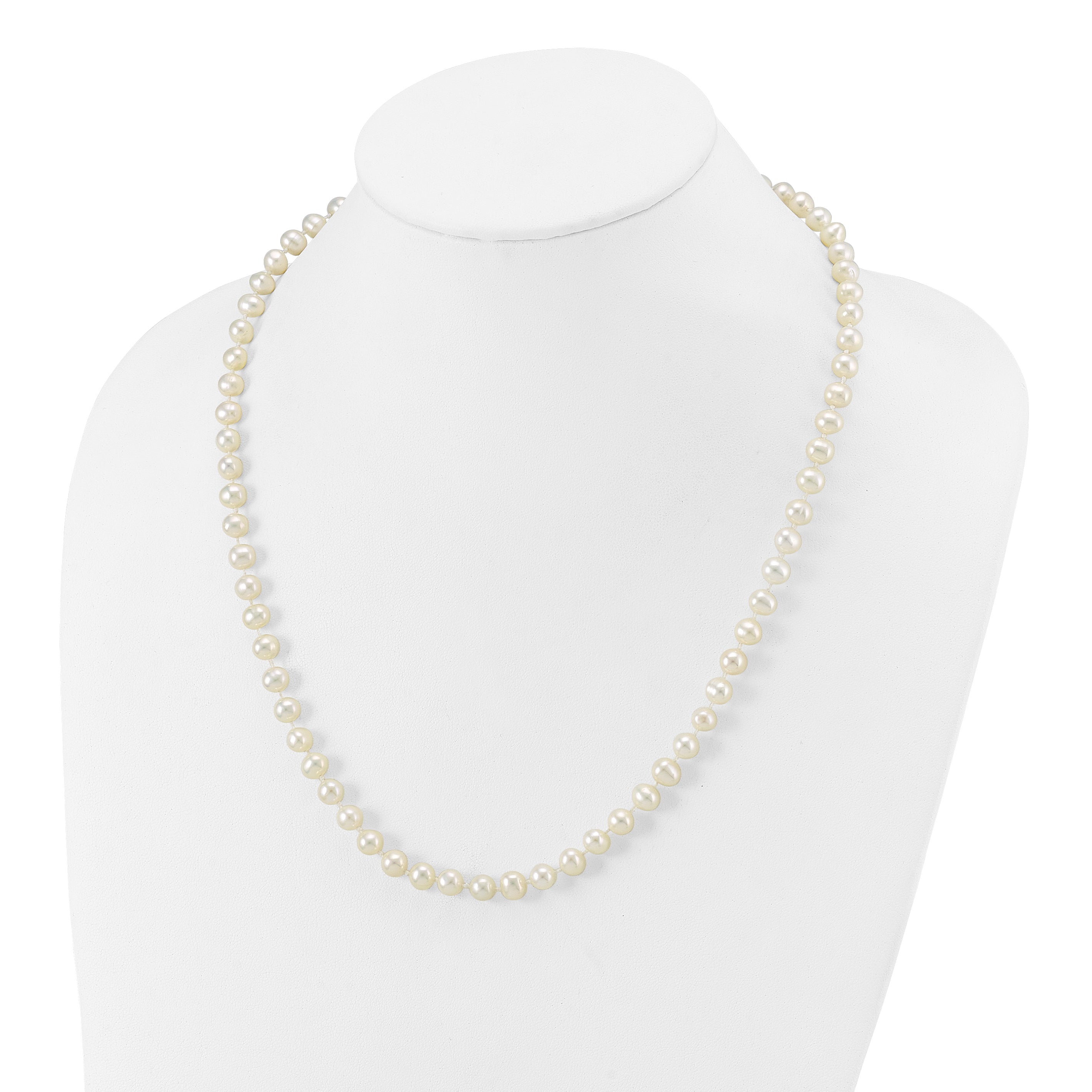 14k 6-7mm White Near Round Freshwater Cultured Pearl Necklace