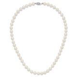 14k WG 6-7mm White Near Round Freshwater Cultured Pearl Necklace