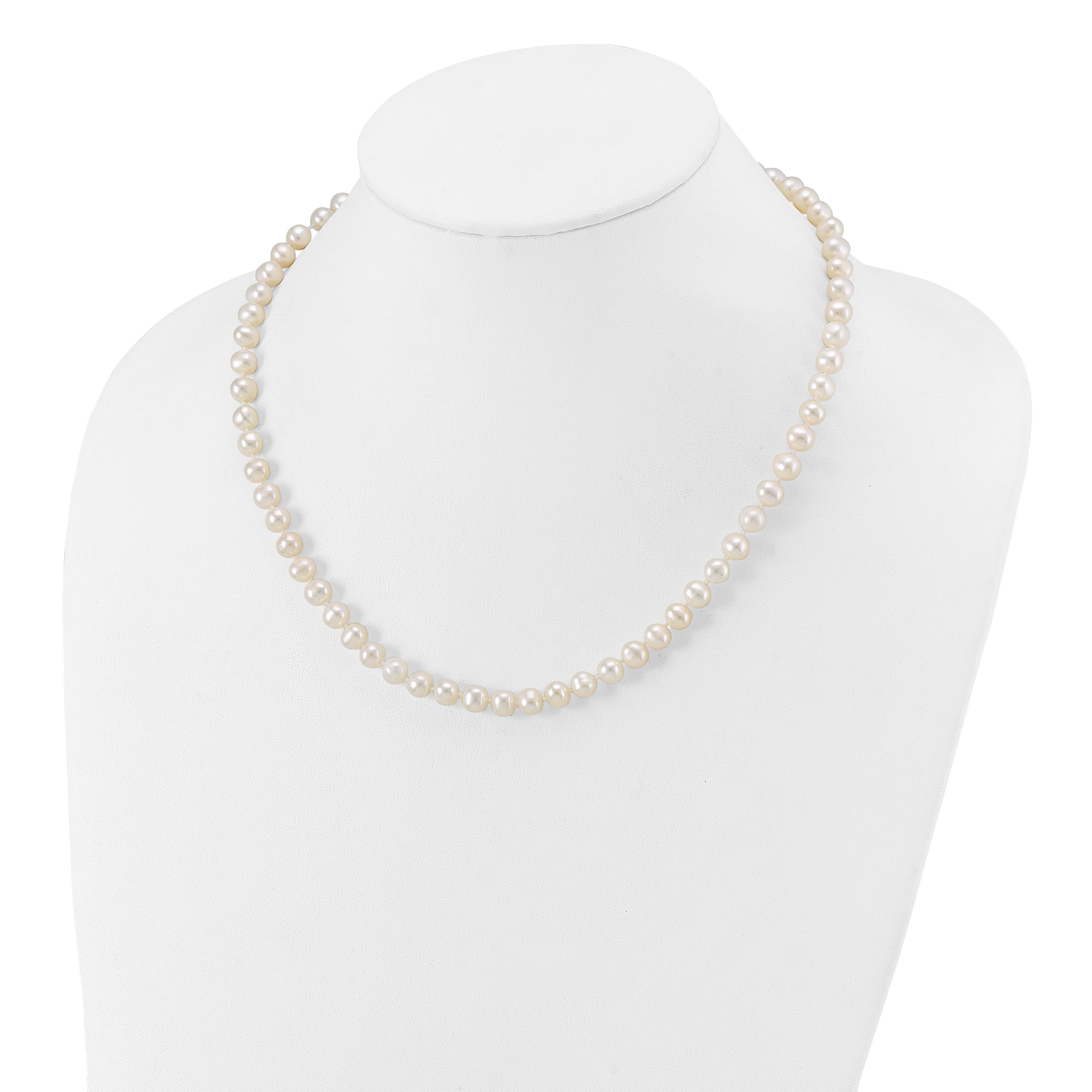 14k WG 6-7mm Near Rnd Wht Freshwater Cultured Pearl 18in Necklace