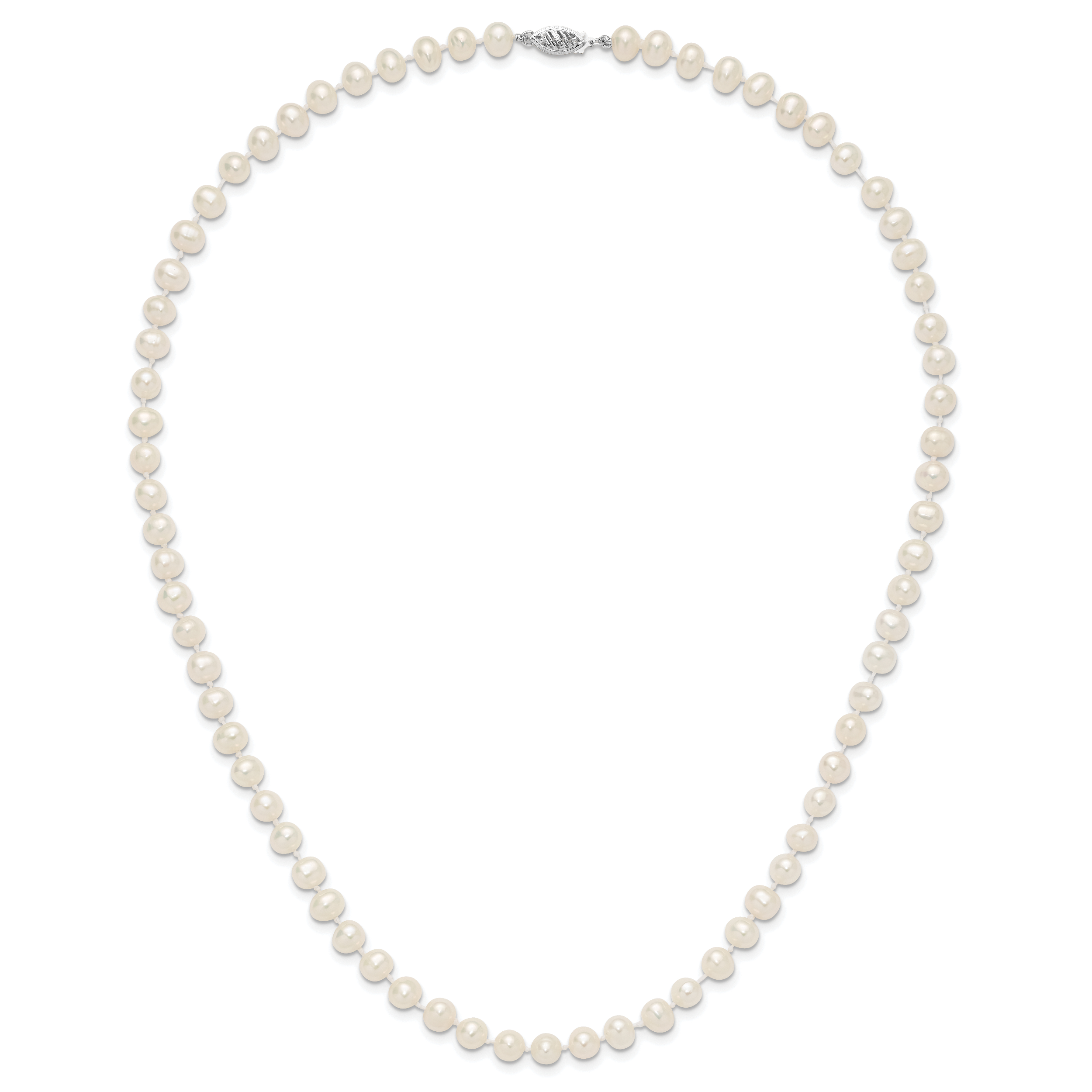14k WG 6-7mm White Freshwater Cultured Pearl 20in Necklace