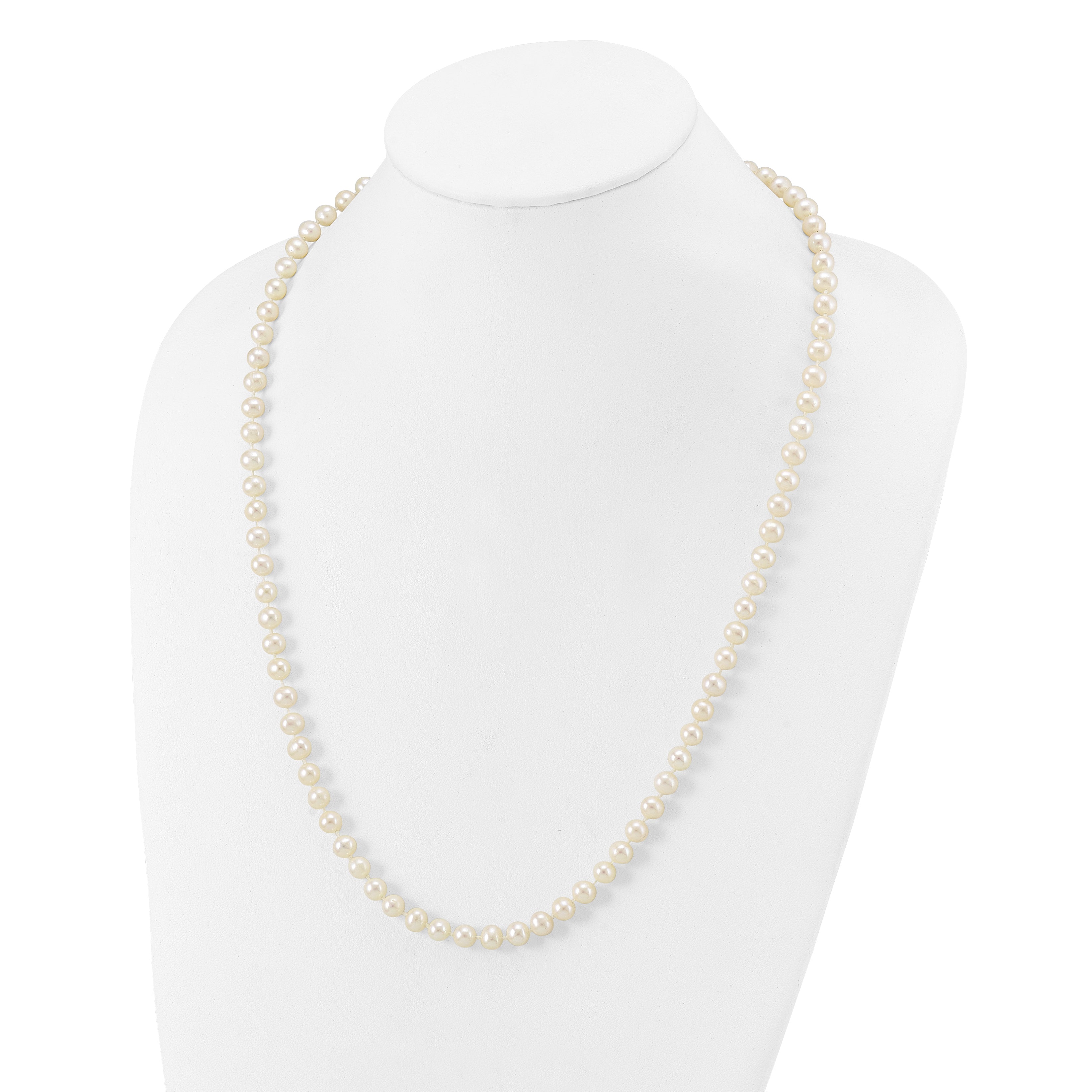 14k WG 6-7mm White Freshwater Cultured Pearl 24in Necklace