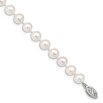 14k WG 6-7mm Near Rnd Wht Freshwater Cultured Pearl 7.5in Bracelet