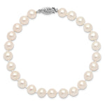 14k WG 6-7mm Near Rnd Wht Freshwater Cultured Pearl 7.5in Bracelet