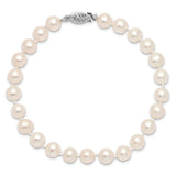 14k WG 6-7mm Near Rnd Wht Freshwater Cultured Pearl 7.5in Bracelet