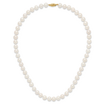 14k 7-8mm White Near Round Freshwater Cultured Pearl Necklace