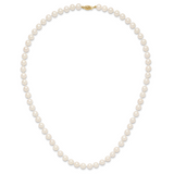 14k 7-8mm White Near Round Freshwater Cultured Pearl Necklace