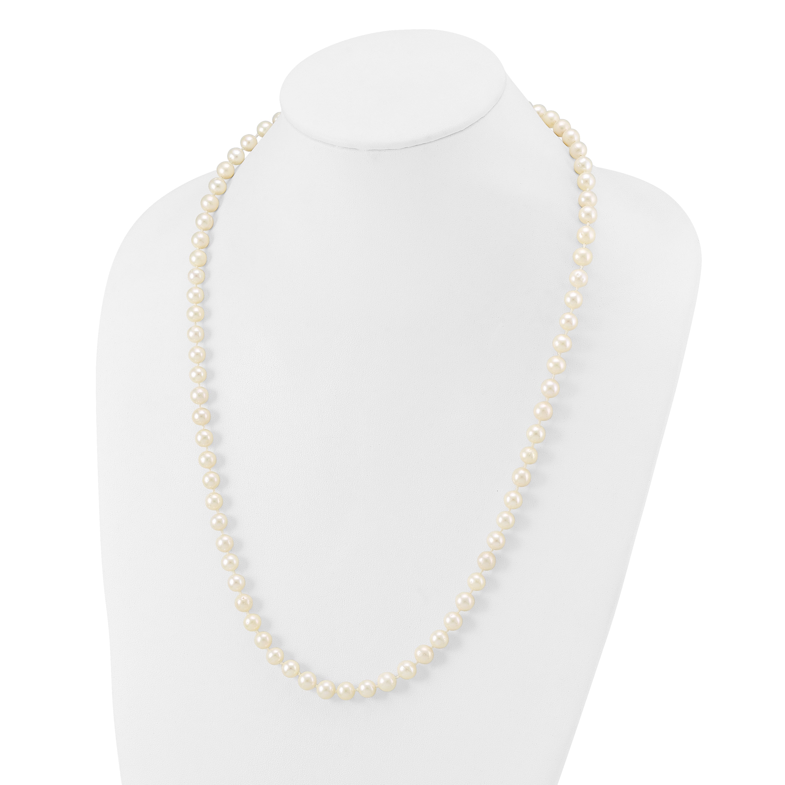 14k 7-8mm White Near Round Freshwater Cultured Pearl Necklace
