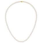 14k 7-8mm White Near Round Freshwater Cultured Pearl Necklace