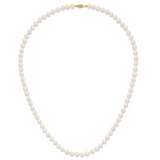 14k 7-8mm White Near Round Freshwater Cultured Pearl Necklace