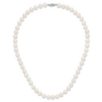 14k WG 7-8mm Near Rnd Wht Freshwater Cultured Pearl 18in Necklace